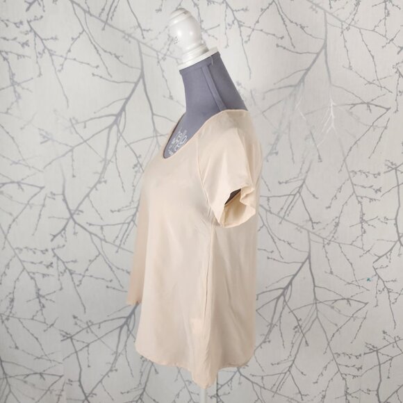 Joie Ivory Cream 100% Silk Chiffon Round Neck Top Clean Girl - Picture 2 of 5